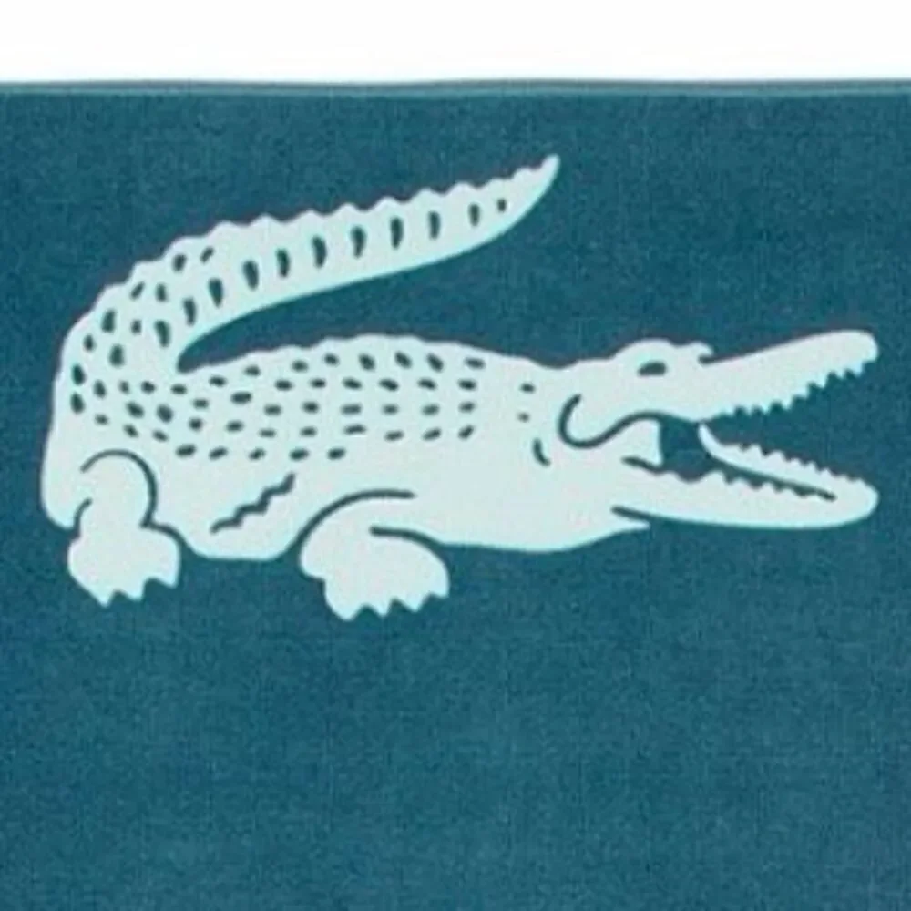 NWT Lacoste Gorgeous Green Ombre Blocks Logo 100% Cotton Big 72”x36” Beach Towel